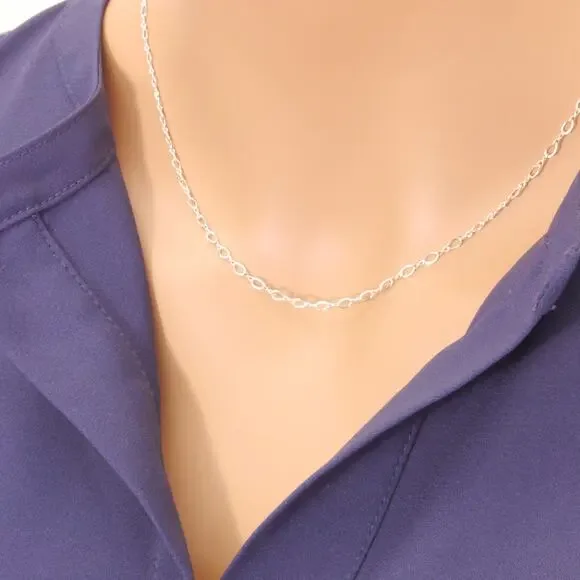 18 Figure 8 Chain Necklace, silver necklace, thick, sterling silver 42-1s8-sp